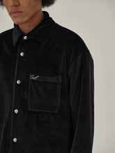 Load image into Gallery viewer, Black Velvet Shirt Jacket