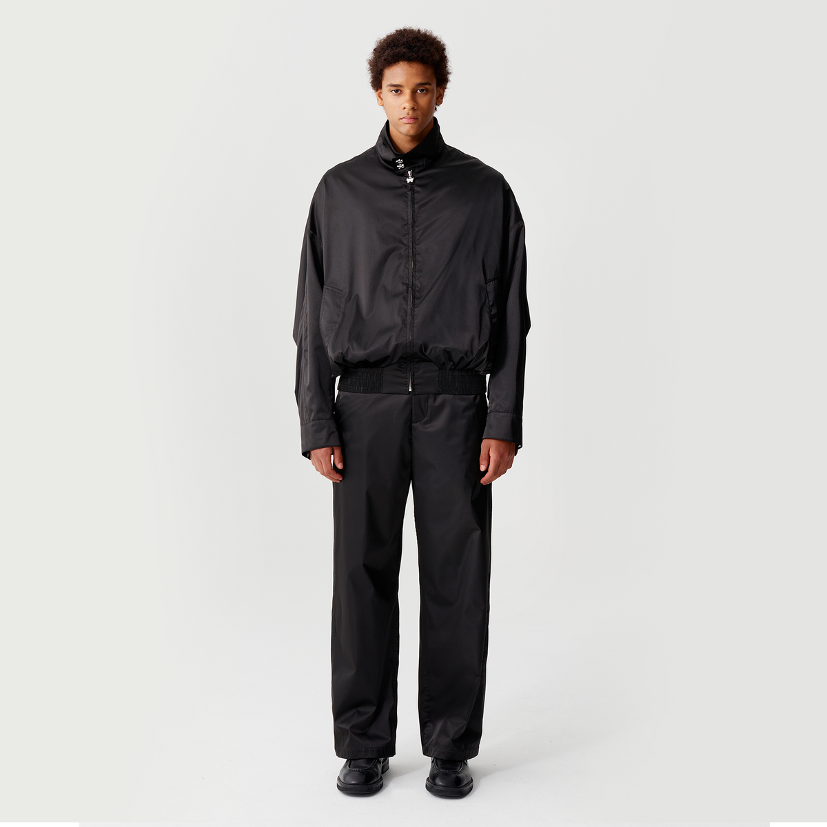 Black Silk Nylon Harrington Jacket – GALLIANO LANDOR