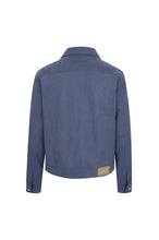 Load image into Gallery viewer, Midnight Blue Suede Fabric Jacket