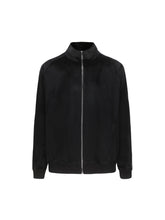 Load image into Gallery viewer, Black & White Velvet Stripe Patchwork Jacket