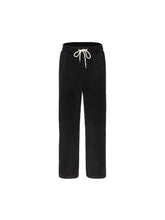Load image into Gallery viewer, Black & White Velvet Stripe Patchwork Trousers