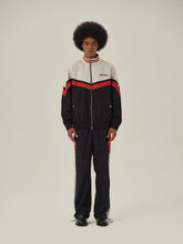 Load image into Gallery viewer, Cream White Black and Red Patchwork School Sweatpants