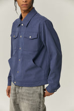Load image into Gallery viewer, Midnight Blue Suede Fabric Jacket