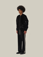 Load image into Gallery viewer, Black Velvet Flight Jacket