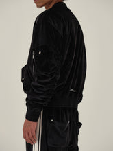 Load image into Gallery viewer, Black Velvet Flight Jacket
