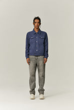 Load image into Gallery viewer, Midnight Blue Suede Fabric Jacket