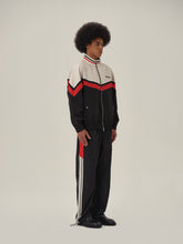 Load image into Gallery viewer, Cream White Black and Red Patchwork School Sweatpants