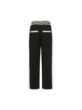 Load image into Gallery viewer, Black & White Retro Patchwork School Uniform Sweatpants