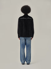 Load image into Gallery viewer, Black Velvet Shirt Jacket