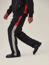 Load image into Gallery viewer, Cream White Black and Red Patchwork School Sweatpants