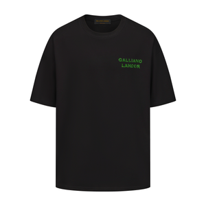 Black Green Rhinestone Logo T-shirt