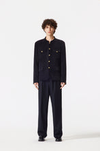 Load image into Gallery viewer, Black Corduroy Chinese Tunic Suit
