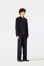 Load image into Gallery viewer, Black Corduroy Chinese Tunic Suit