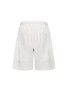 Cream White Cupro Cotton Shorts