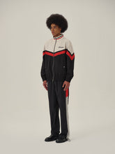 Load image into Gallery viewer, Cream White Black and Red Patchwork School Uniform Jacket