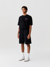 Load image into Gallery viewer, Black Pink Rhinestone Logo Shorts