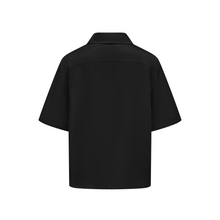 Load image into Gallery viewer, Black Acetic Acid Linen Short Sleeve Tang Suit