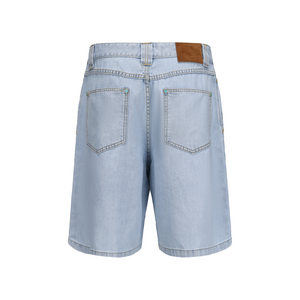 Light Blue Silk Denim Shorts