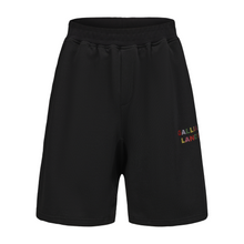 Load image into Gallery viewer, Black Rainbow Rhinestone Logo Shorts