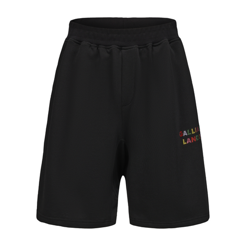 Black Rainbow Rhinestone Logo Shorts