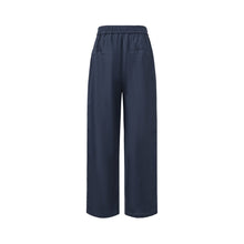 Load image into Gallery viewer, Sapphire Blue Waxed Finish Silk-Linen Casual Pants