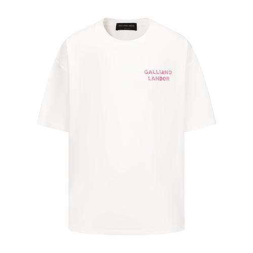White Pink Rhinestone Logo T-shirt