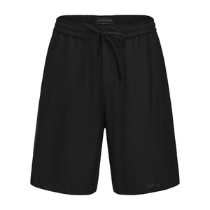Black Tencel Linen Shorts