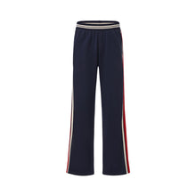 Load image into Gallery viewer, Navy Blue Red White Stripe Panel Pants