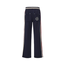 Load image into Gallery viewer, Navy Blue Red White Stripe Panel Pants