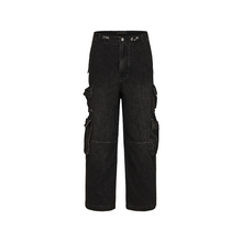 Load image into Gallery viewer, Black Sunset Washed Cargo Pants