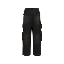 Load image into Gallery viewer, Black Sunset Washed Cargo Pants