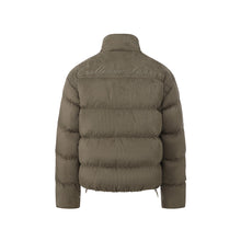 Load image into Gallery viewer, Olive Green Suede Zip Puffer Down Jacket