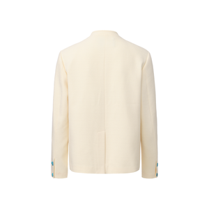 Cream White Chinese Tunic Suit