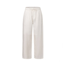 Load image into Gallery viewer, White Waxed Finish Silk-Linen Casual Pants