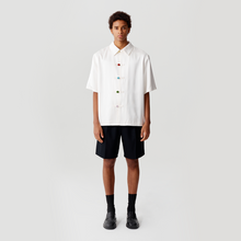Load image into Gallery viewer, Cream White Acetic Acid Linen Short Sleeve Tang Suit