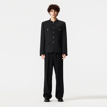Load image into Gallery viewer, Black twill long-sleeved ChineseTunic Suit