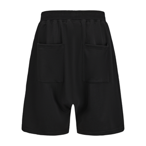 Black Rainbow Rhinestone Logo Shorts