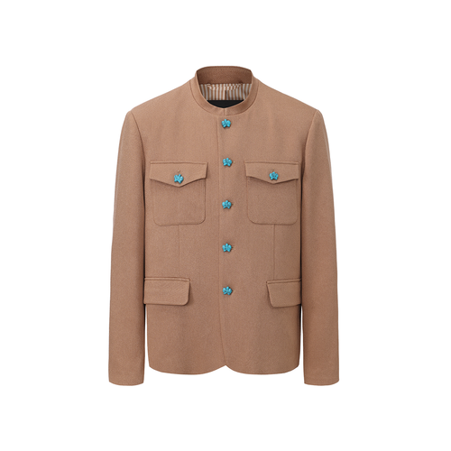 Khaki Chinese Tunic Suit