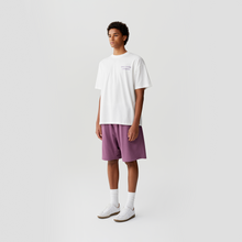 Load image into Gallery viewer, White Purple Rhinestone Logo T-shirt