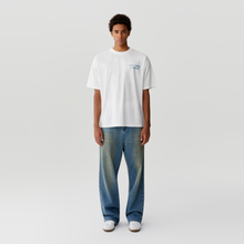 Load image into Gallery viewer, White Blue Rhinestone Logo T-shirt