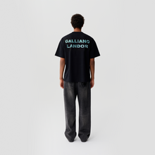 Load image into Gallery viewer, Black Blue Rhinestone Logo T-shirt