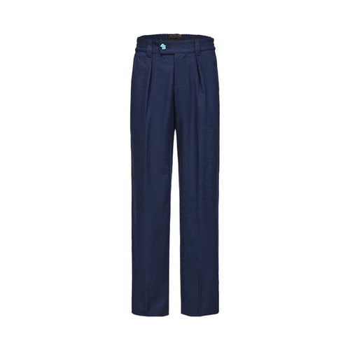 Navy Blue Wool Suit Pants