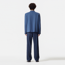 Load image into Gallery viewer, Navy Blue Suede Chinese Tunic Suit