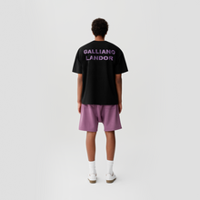 Load image into Gallery viewer, Black Purple Rhinestone Logo T-shirt