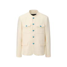 Load image into Gallery viewer, Cream White Chinese Tunic Suit