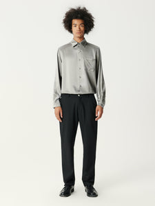 Mercury Gray Mulberry Silk Shirt