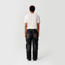 Load image into Gallery viewer, Black Sunset Washed Cargo Pants