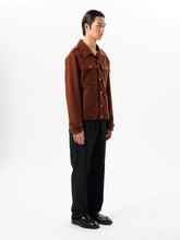 Load image into Gallery viewer, Caramel Wool Navy Jacket