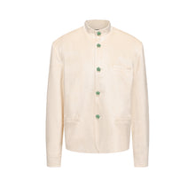 Load image into Gallery viewer, Cream White Acetic Acid Velvet Chinese Tunic Suit