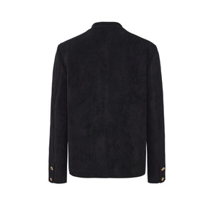 Black Corduroy Chinese Tunic Suit